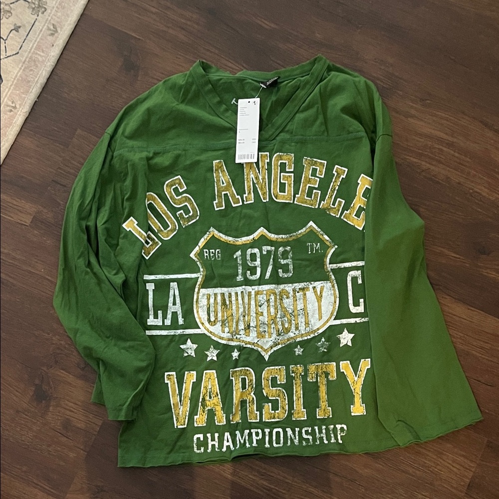 Urban Outfitters Green Varsity Tee